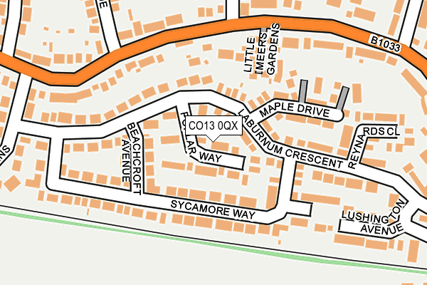 CO13 0QX map - OS OpenMap – Local (Ordnance Survey)