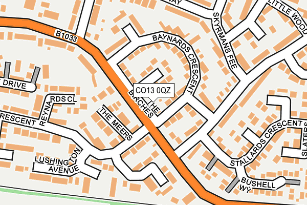 CO13 0QZ map - OS OpenMap – Local (Ordnance Survey)