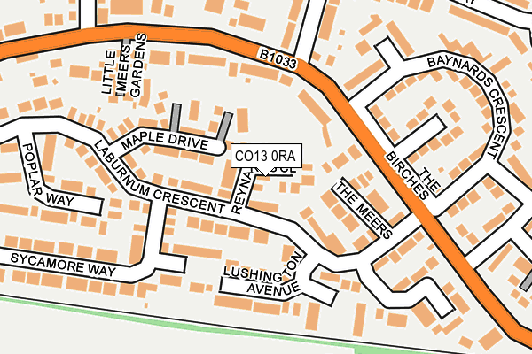 CO13 0RA map - OS OpenMap – Local (Ordnance Survey)