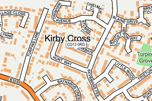 CO13 0RG map - OS OpenMap – Local (Ordnance Survey)