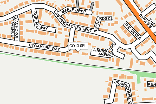 CO13 0RJ map - OS OpenMap – Local (Ordnance Survey)