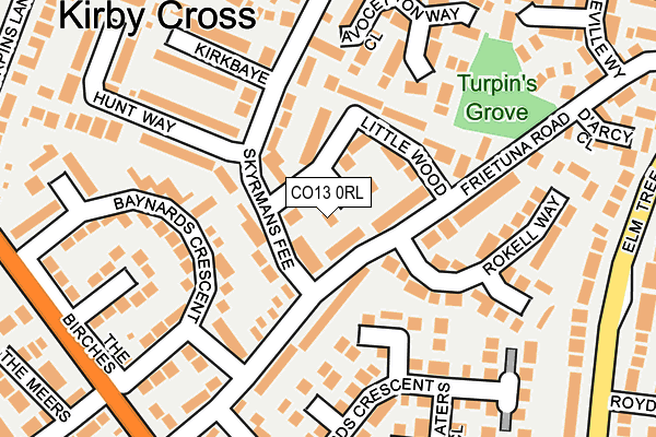 CO13 0RL map - OS OpenMap – Local (Ordnance Survey)