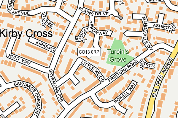 CO13 0RP map - OS OpenMap – Local (Ordnance Survey)