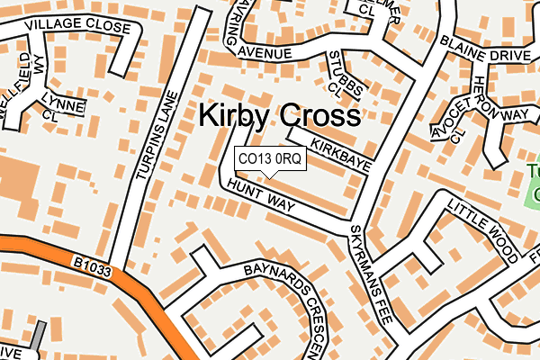 CO13 0RQ map - OS OpenMap – Local (Ordnance Survey)