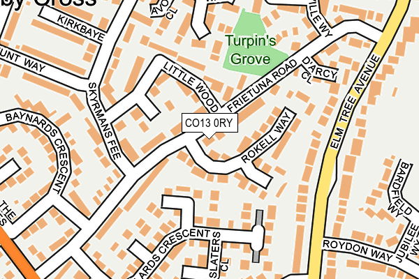 CO13 0RY map - OS OpenMap – Local (Ordnance Survey)