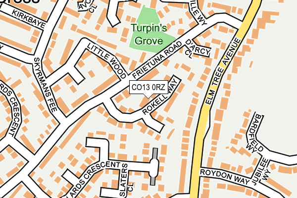 CO13 0RZ map - OS OpenMap – Local (Ordnance Survey)