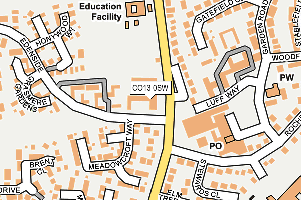 CO13 0SW map - OS OpenMap – Local (Ordnance Survey)