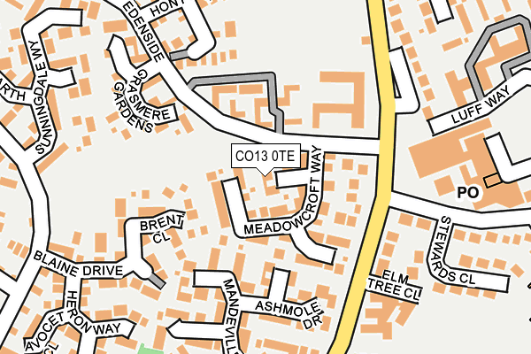 CO13 0TE map - OS OpenMap – Local (Ordnance Survey)