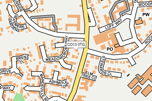 CO13 0TG map - OS OpenMap – Local (Ordnance Survey)