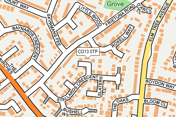 CO13 0TP map - OS OpenMap – Local (Ordnance Survey)