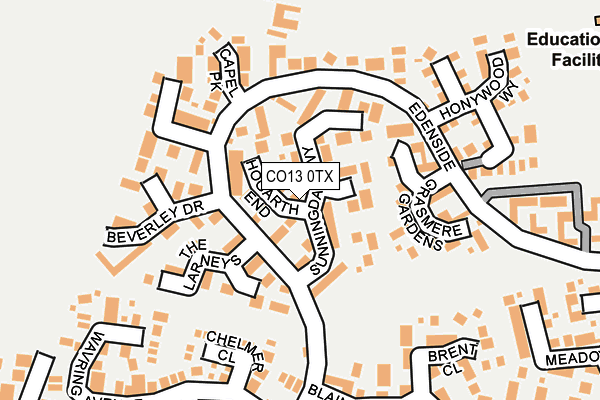 CO13 0TX map - OS OpenMap – Local (Ordnance Survey)