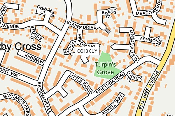 CO13 0UY map - OS OpenMap – Local (Ordnance Survey)