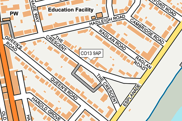 CO13 9AP map - OS OpenMap – Local (Ordnance Survey)