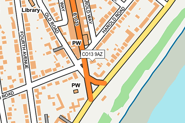 CO13 9AZ map - OS OpenMap – Local (Ordnance Survey)