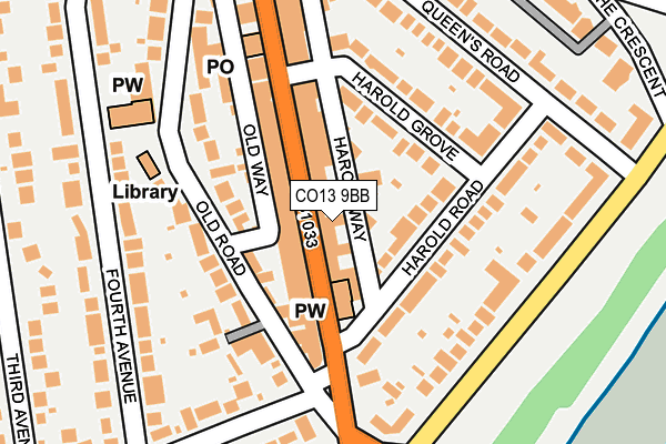 CO13 9BB map - OS OpenMap – Local (Ordnance Survey)