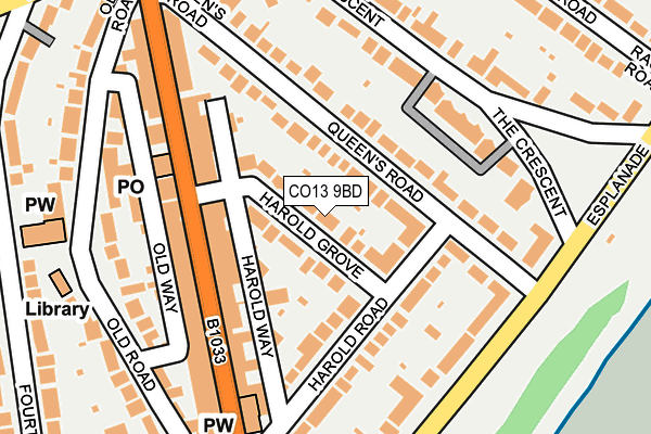 CO13 9BD map - OS OpenMap – Local (Ordnance Survey)