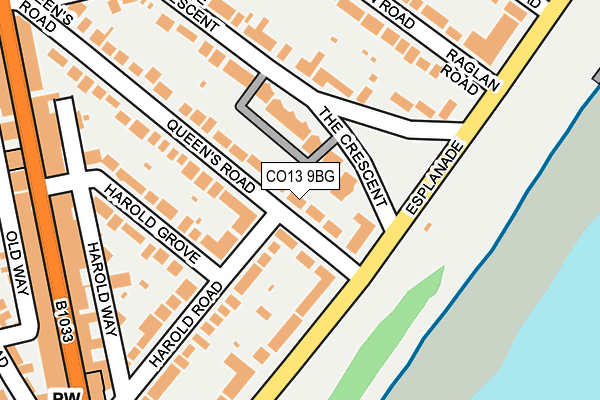 CO13 9BG map - OS OpenMap – Local (Ordnance Survey)