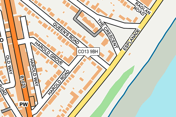 CO13 9BH map - OS OpenMap – Local (Ordnance Survey)