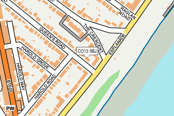 CO13 9BJ map - OS OpenMap – Local (Ordnance Survey)