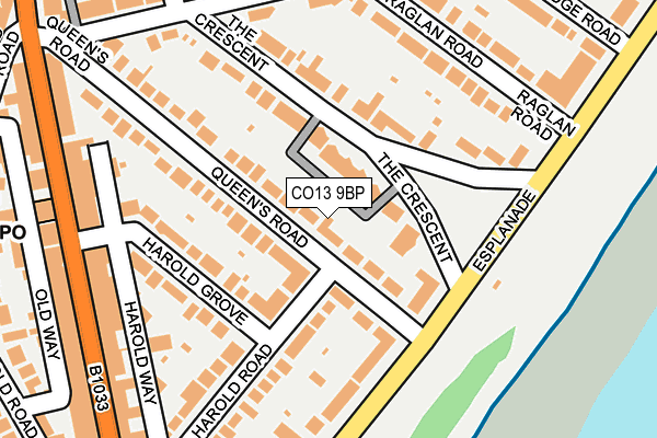 CO13 9BP map - OS OpenMap – Local (Ordnance Survey)
