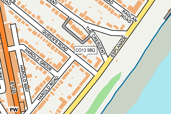 CO13 9BQ map - OS OpenMap – Local (Ordnance Survey)