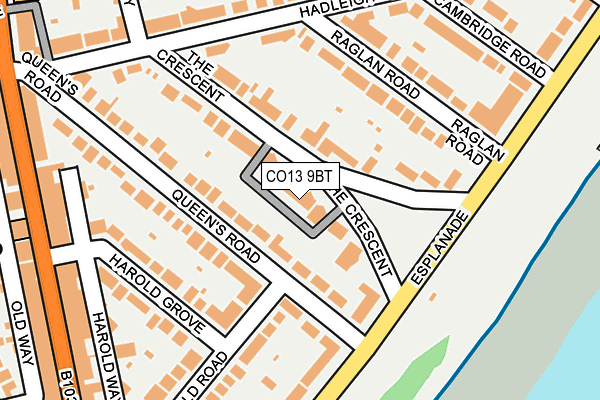 CO13 9BT map - OS OpenMap – Local (Ordnance Survey)