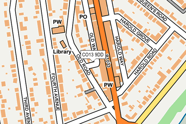CO13 9DD map - OS OpenMap – Local (Ordnance Survey)