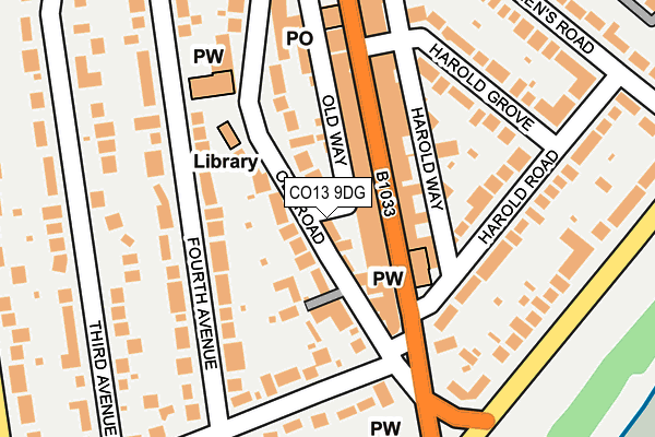 CO13 9DG map - OS OpenMap – Local (Ordnance Survey)
