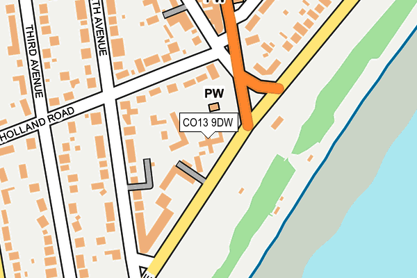 CO13 9DW map - OS OpenMap – Local (Ordnance Survey)