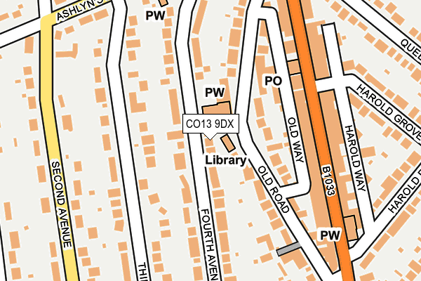 CO13 9DX map - OS OpenMap – Local (Ordnance Survey)