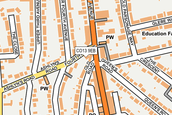 CO13 9EB map - OS OpenMap – Local (Ordnance Survey)