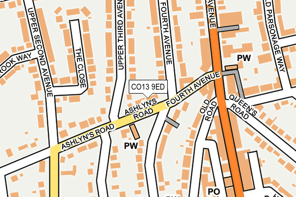 CO13 9ED map - OS OpenMap – Local (Ordnance Survey)