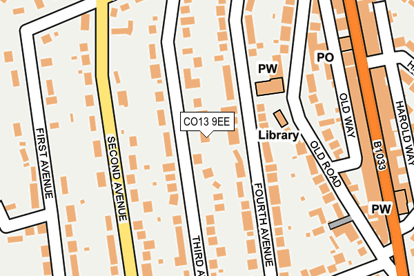 CO13 9EE map - OS OpenMap – Local (Ordnance Survey)