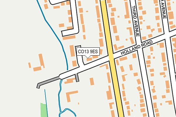 CO13 9ES map - OS OpenMap – Local (Ordnance Survey)