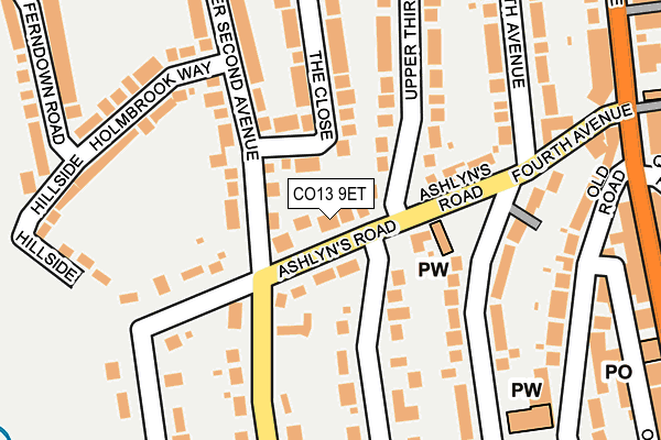 CO13 9ET map - OS OpenMap – Local (Ordnance Survey)