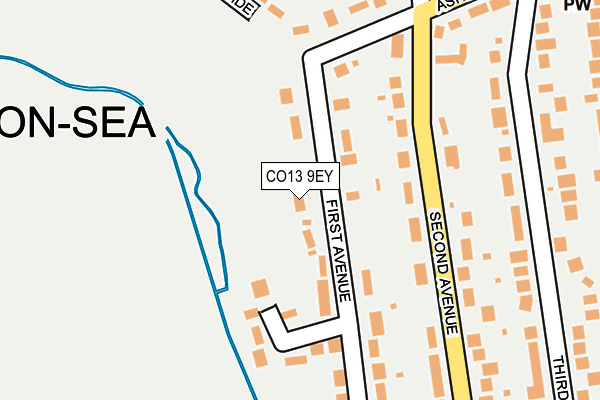 CO13 9EY map - OS OpenMap – Local (Ordnance Survey)