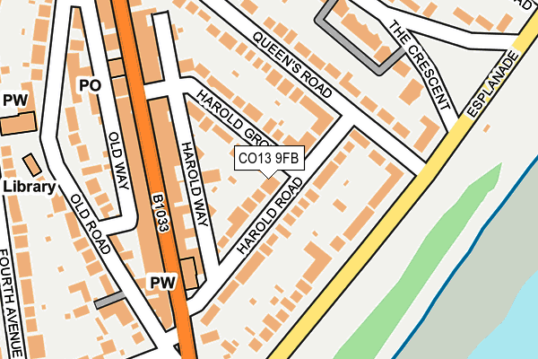 CO13 9FB map - OS OpenMap – Local (Ordnance Survey)