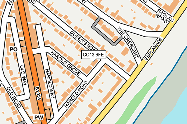 CO13 9FE map - OS OpenMap – Local (Ordnance Survey)