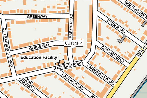 CO13 9HP map - OS OpenMap – Local (Ordnance Survey)