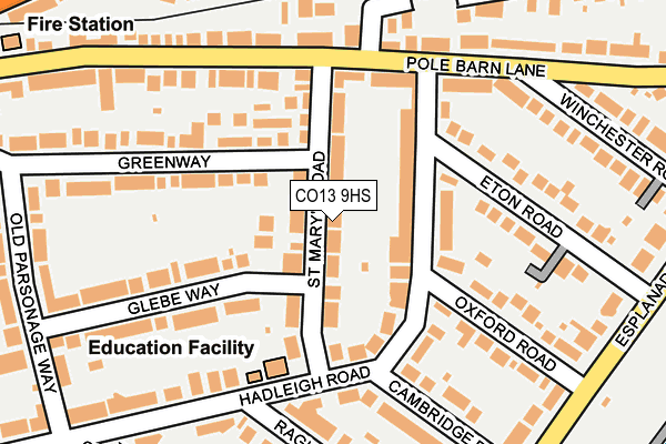 CO13 9HS map - OS OpenMap – Local (Ordnance Survey)