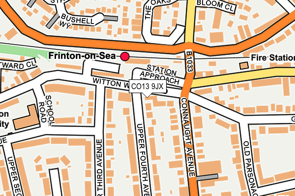 CO13 9JX map - OS OpenMap – Local (Ordnance Survey)