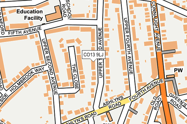 CO13 9LJ map - OS OpenMap – Local (Ordnance Survey)