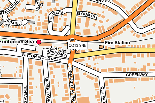 CO13 9NE map - OS OpenMap – Local (Ordnance Survey)