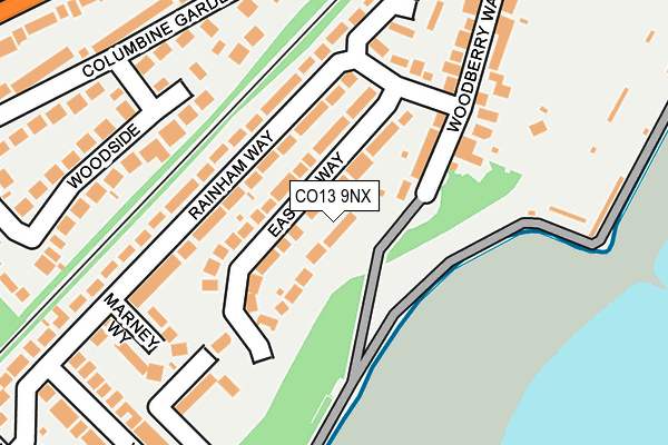 CO13 9NX map - OS OpenMap – Local (Ordnance Survey)