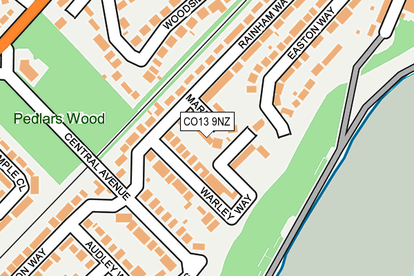 CO13 9NZ map - OS OpenMap – Local (Ordnance Survey)