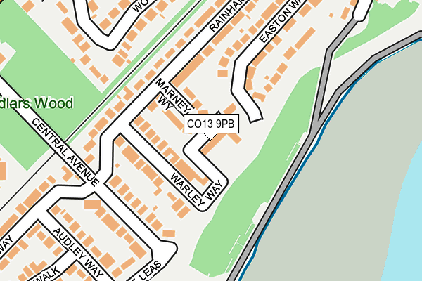 CO13 9PB map - OS OpenMap – Local (Ordnance Survey)