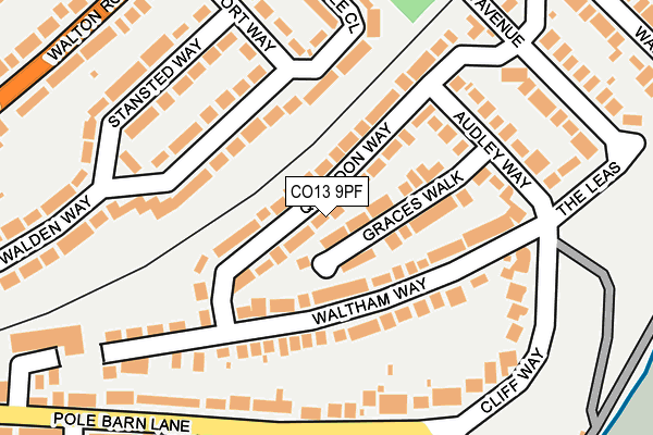 CO13 9PF map - OS OpenMap – Local (Ordnance Survey)