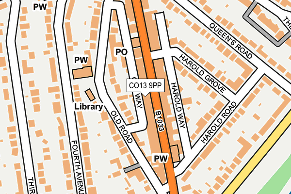 CO13 9PP map - OS OpenMap – Local (Ordnance Survey)