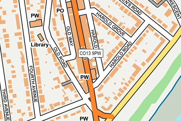 CO13 9PW map - OS OpenMap – Local (Ordnance Survey)
