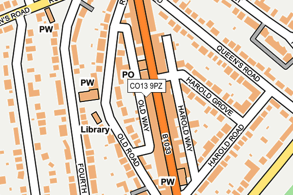 CO13 9PZ map - OS OpenMap – Local (Ordnance Survey)